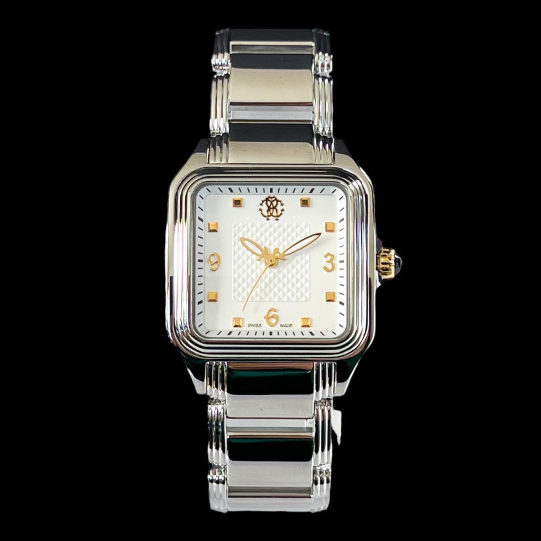 ✨エレガント❣️レディース腕時計 白シルバー スクエア ロベルトカバリ