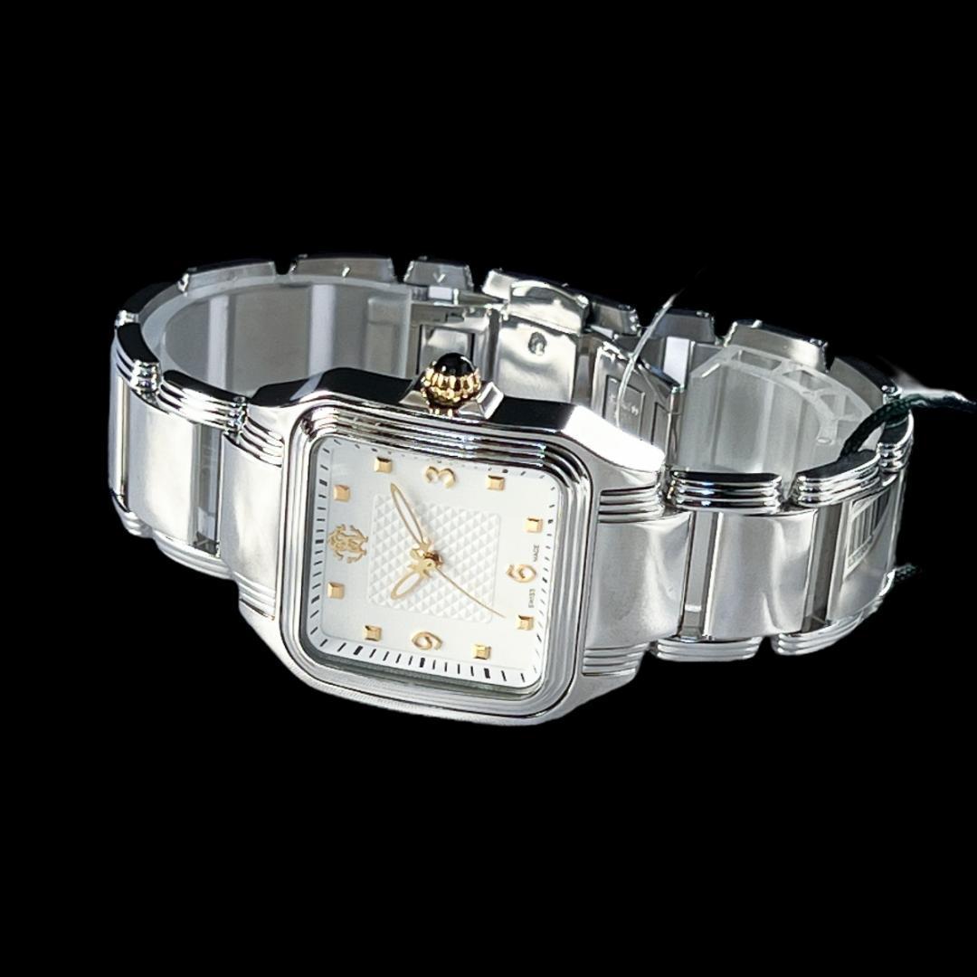 ✨エレガント❣️レディース腕時計 白シルバー スクエア ロベルトカバリ