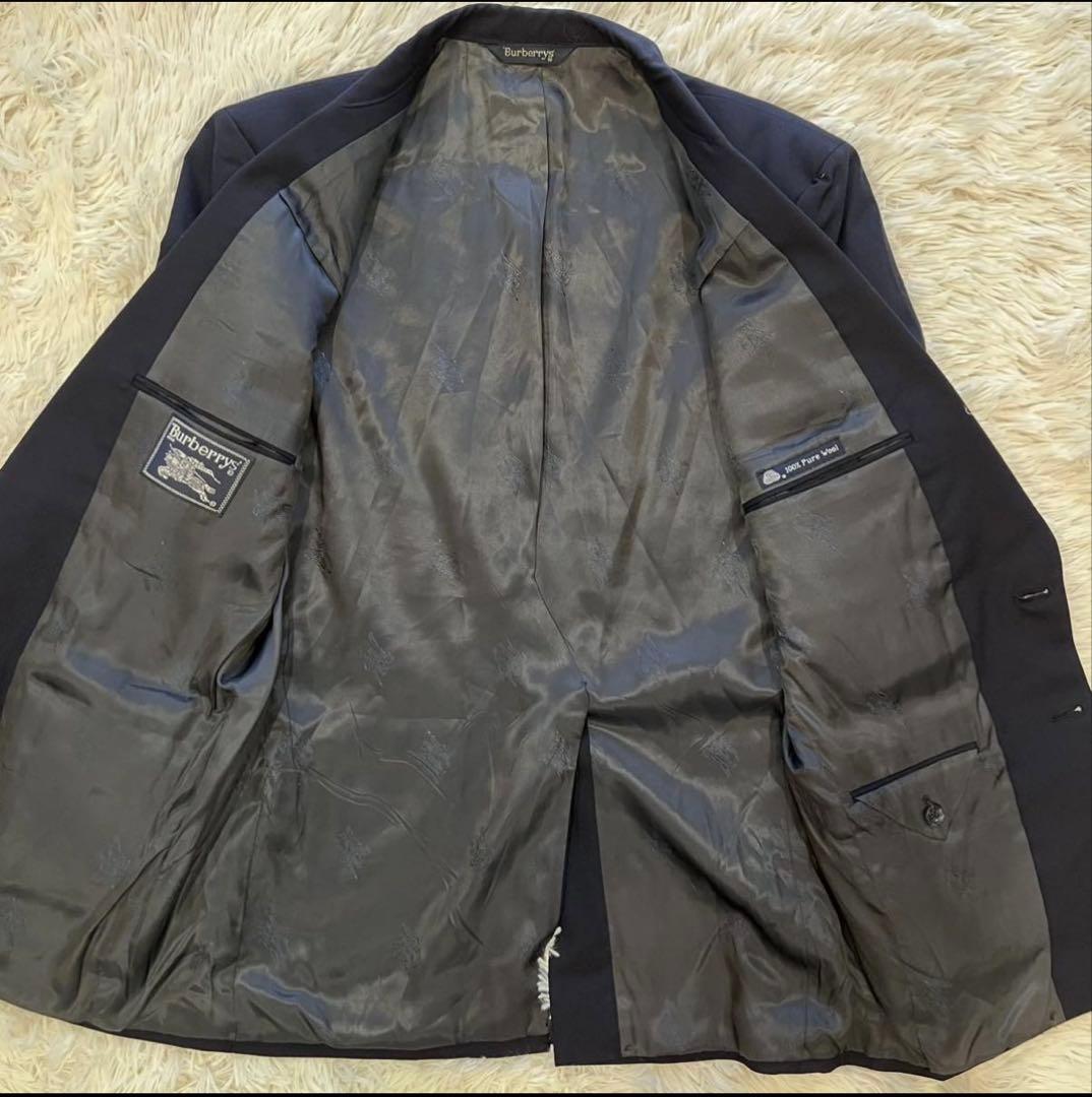 【売約済専用】Burberry 紺ブレ 刻印金ボタン テーラードジャケット濃紺