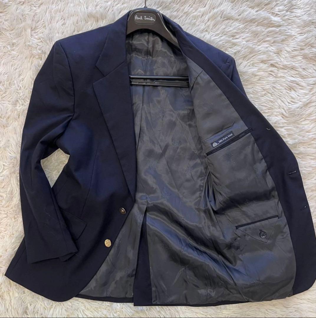 【売約済専用】Burberry 紺ブレ 刻印金ボタン テーラードジャケット濃紺