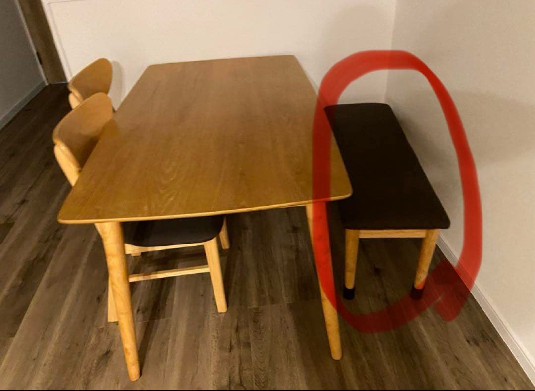 木製ダイニングベンチ ブラウン