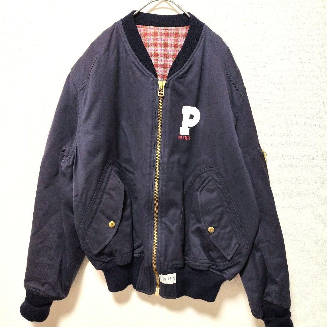 ★美品★ PINK HOUSE ピンクハウス ブルゾン ジャンパー 紺 チェック