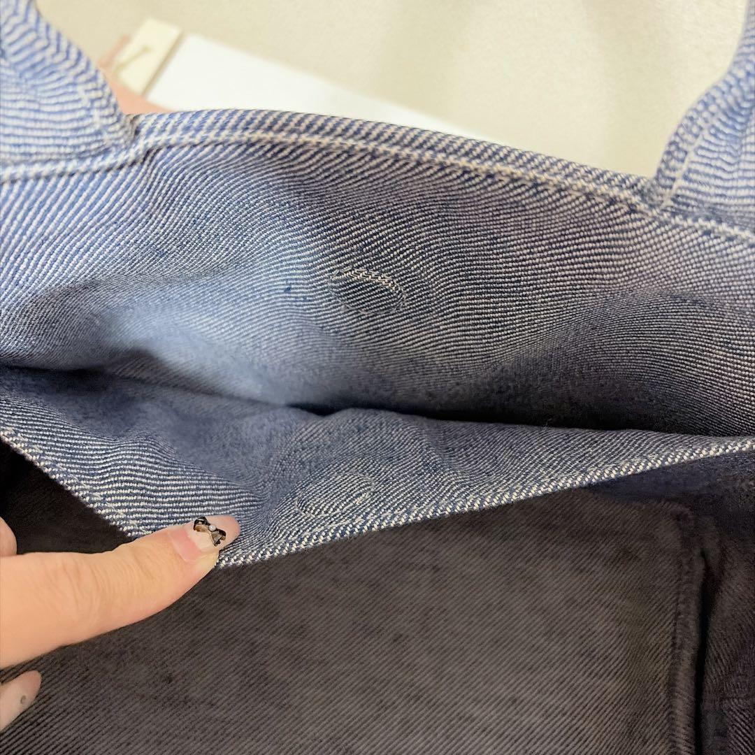 値下げ不可 miumiu ジャガードロゴデニム トートバッグ ブルー