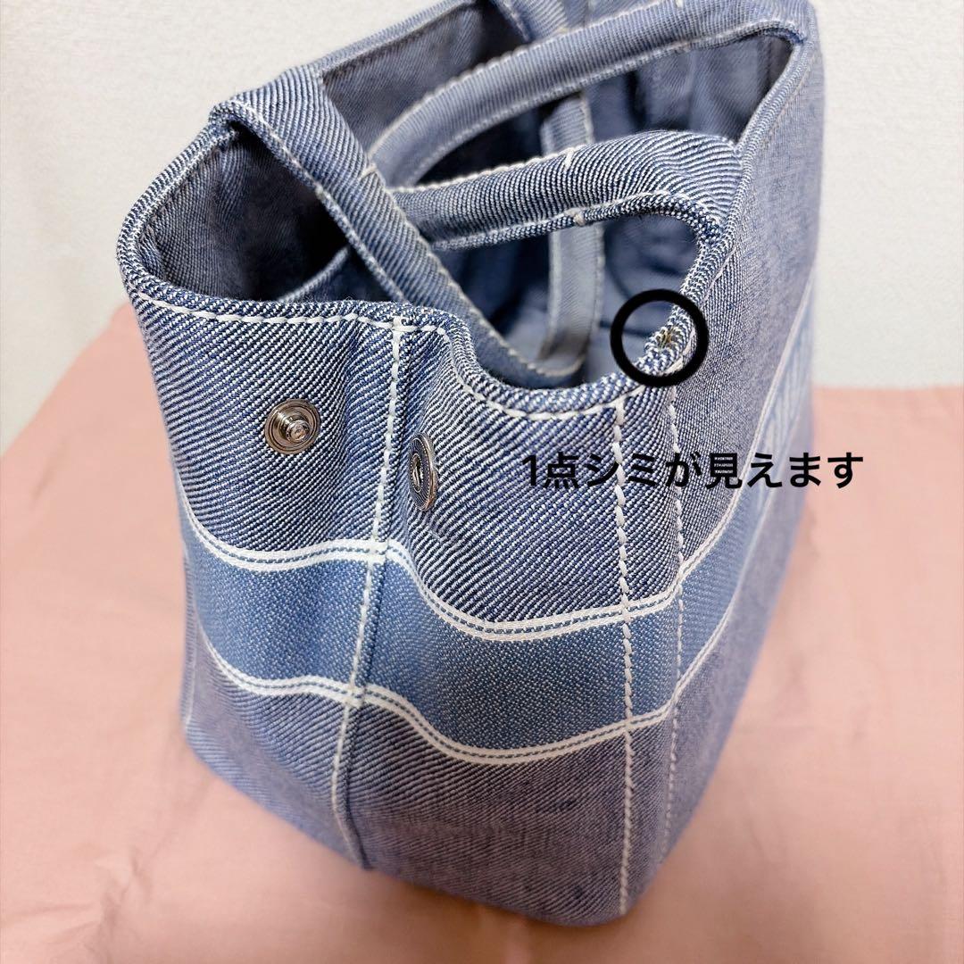 値下げ不可 miumiu ジャガードロゴデニム トートバッグ ブルー