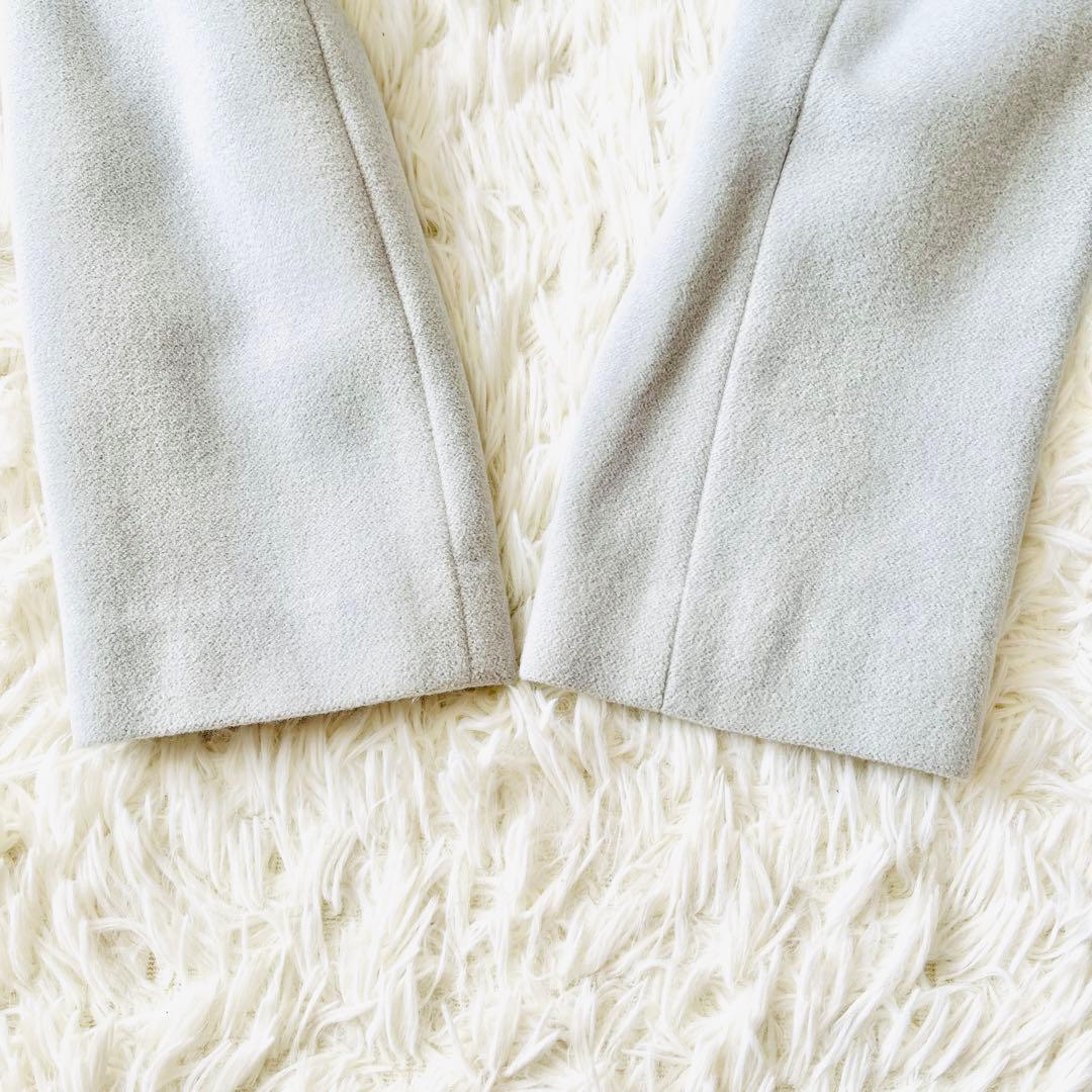 【美品✨】ロングコート　アンゴラ混　シルク混　ベルト　ファー　2way　Aライン