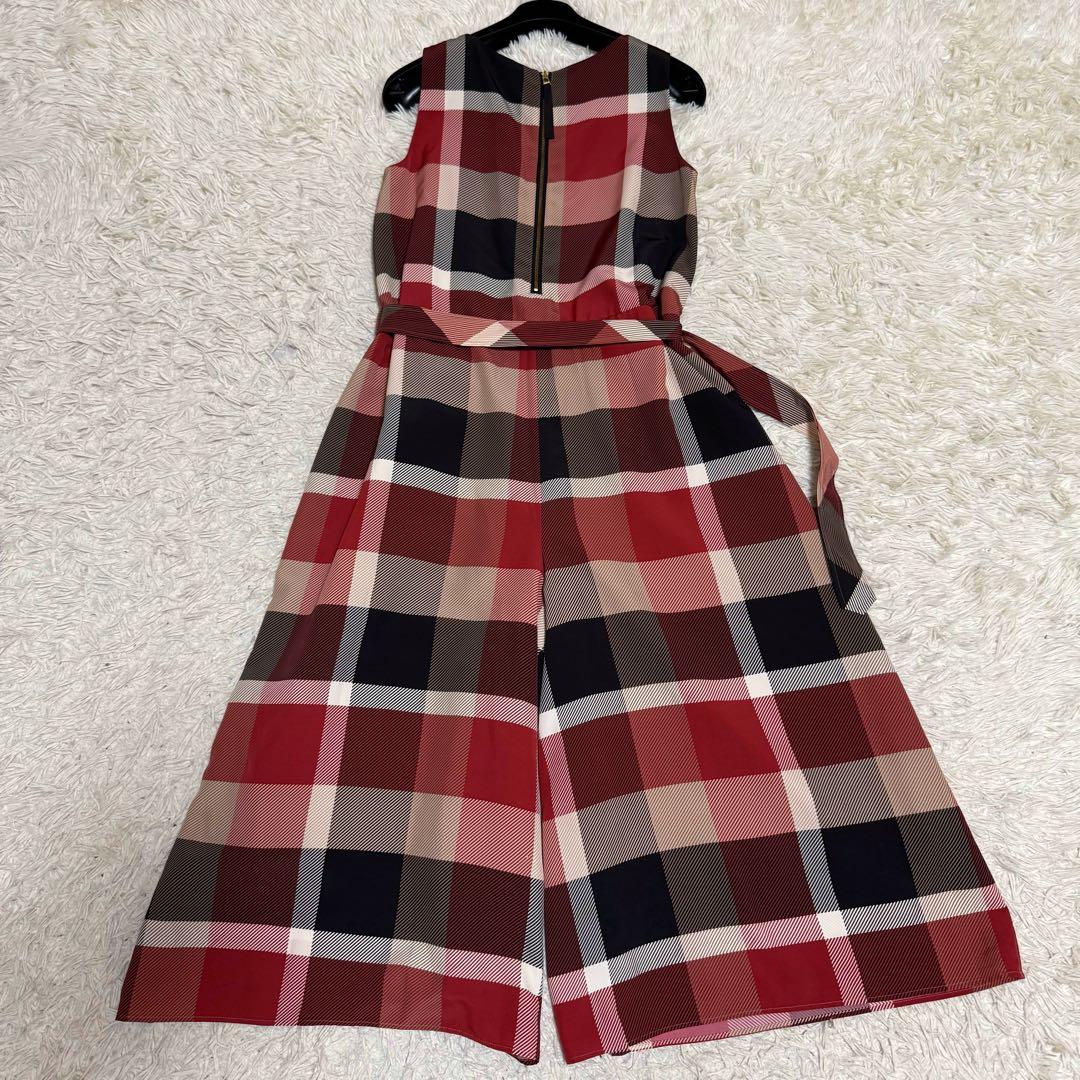 美品✨ブルーレーベル クレストブリッジ チェック柄 オールインワン レッド 38