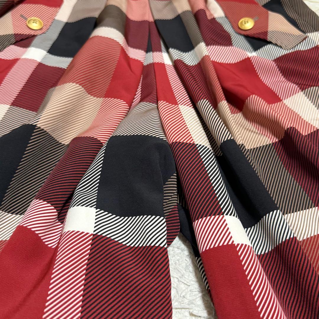 美品✨ブルーレーベル クレストブリッジ チェック柄 オールインワン レッド 38