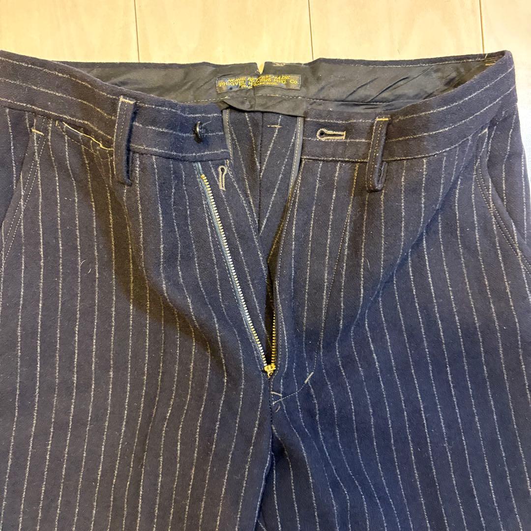 【週末限定】PHIGVEL MAKERS Co.ウールストライプパンツ　アメカジ