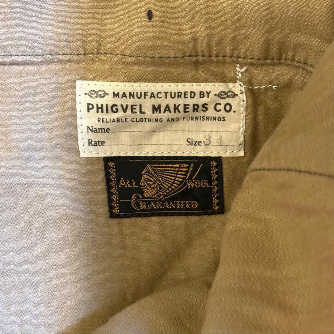 【週末限定】PHIGVEL MAKERS Co.ウールストライプパンツ　アメカジ