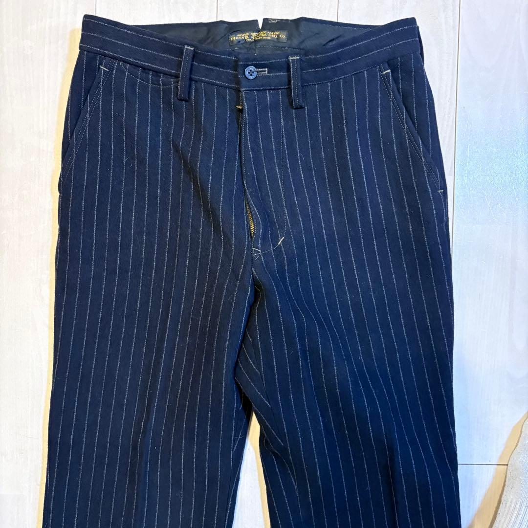 【週末限定】PHIGVEL MAKERS Co.ウールストライプパンツ　アメカジ