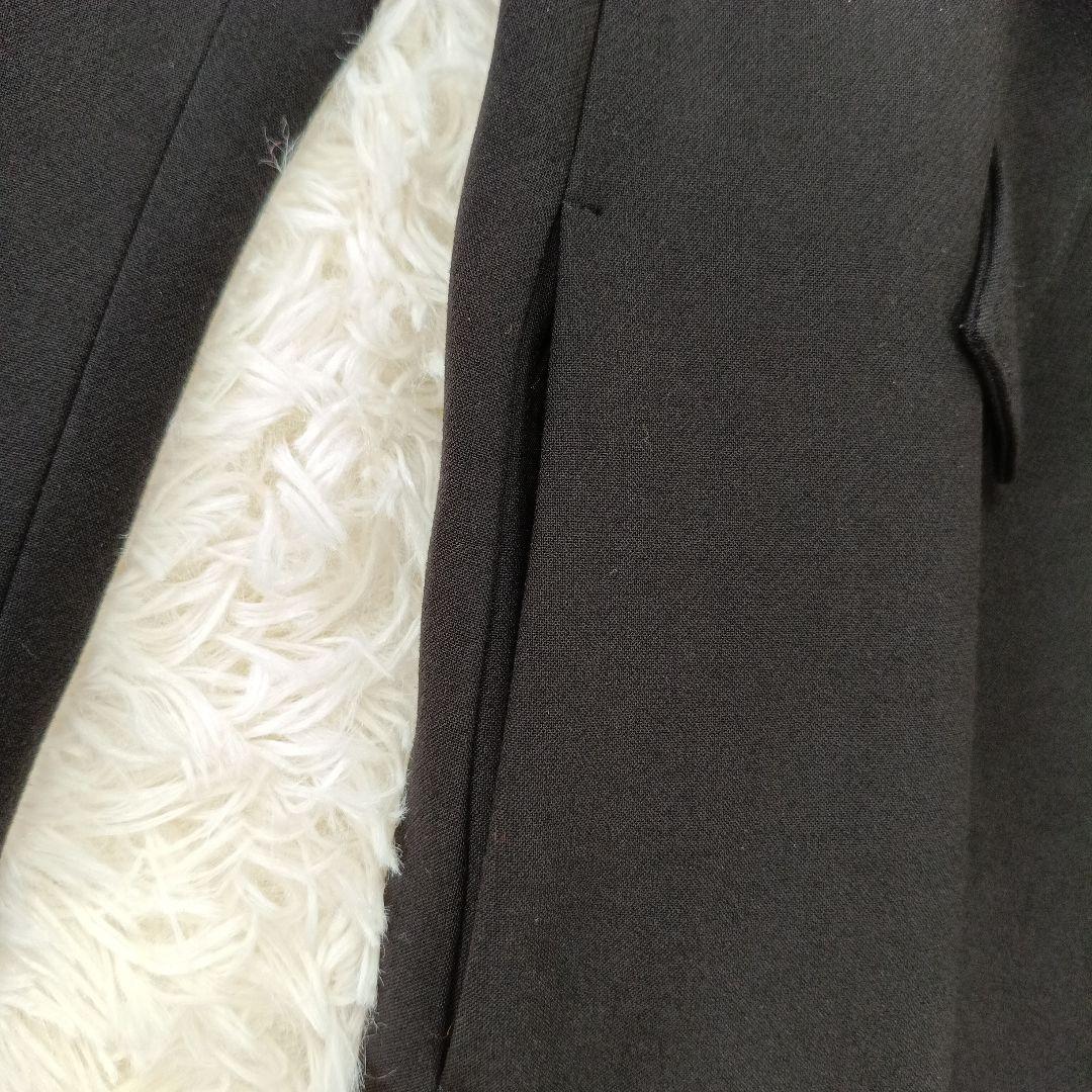 近年 美品✨ヨーコチャン ビッグパール ノーカラーコート 　ウエストベルト　36