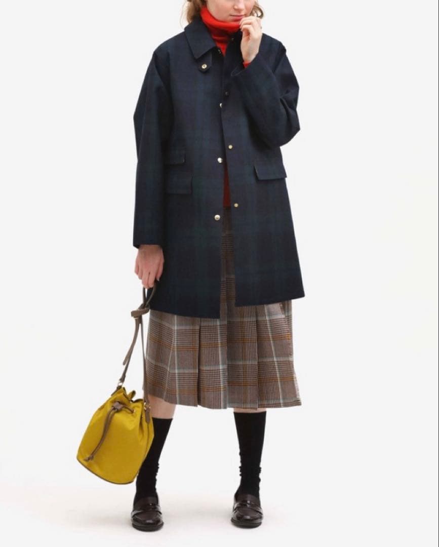 マッキントッシュフィロソフィー　チェック　ステンカラーコート　36