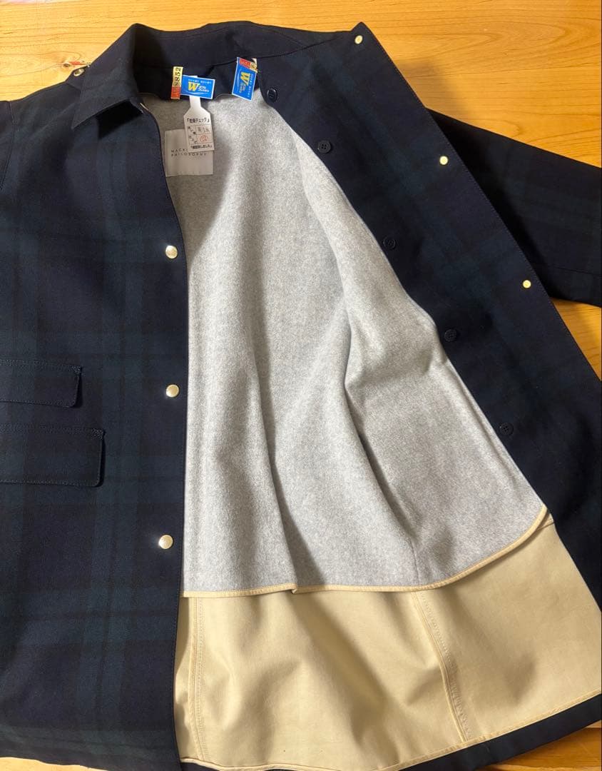 マッキントッシュフィロソフィー　チェック　ステンカラーコート　36