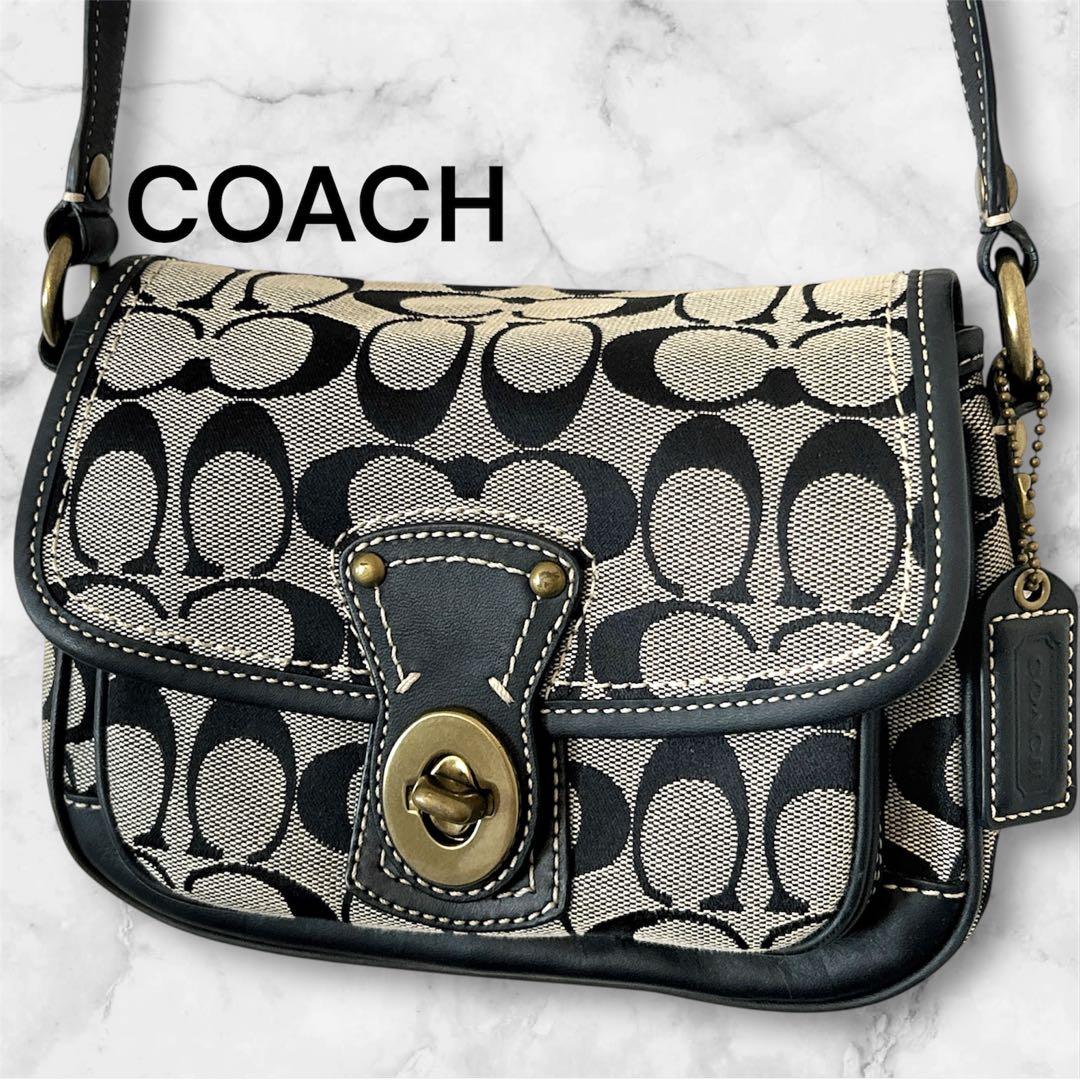 希少 COACH ショルダーバッグ シグネチャー ターンロック クロスボディ
