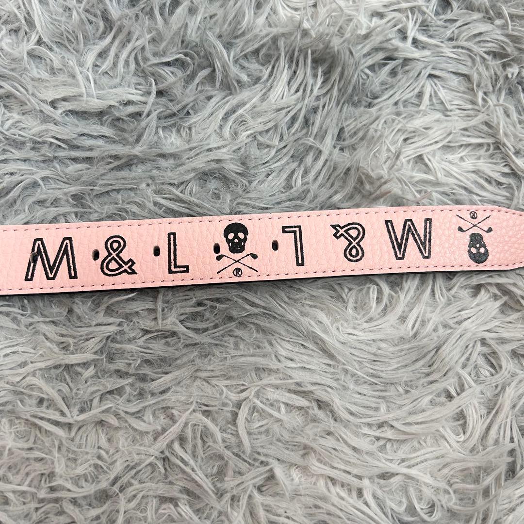 新品　マークアンドロナ　ベルト　牛皮　ピンク　レディース