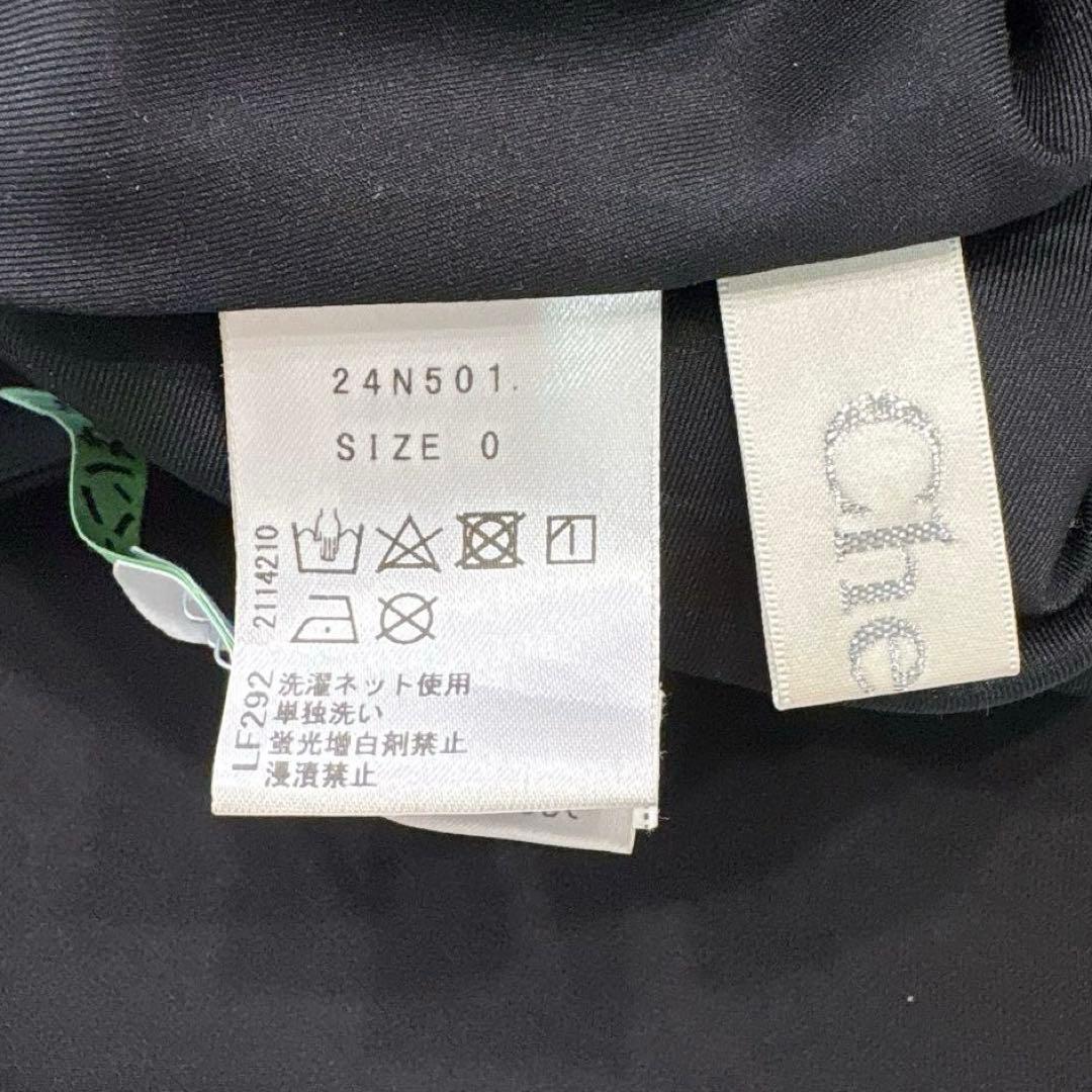 チェスティ バイカラー フリルワンピース S ロング 黒 生成り