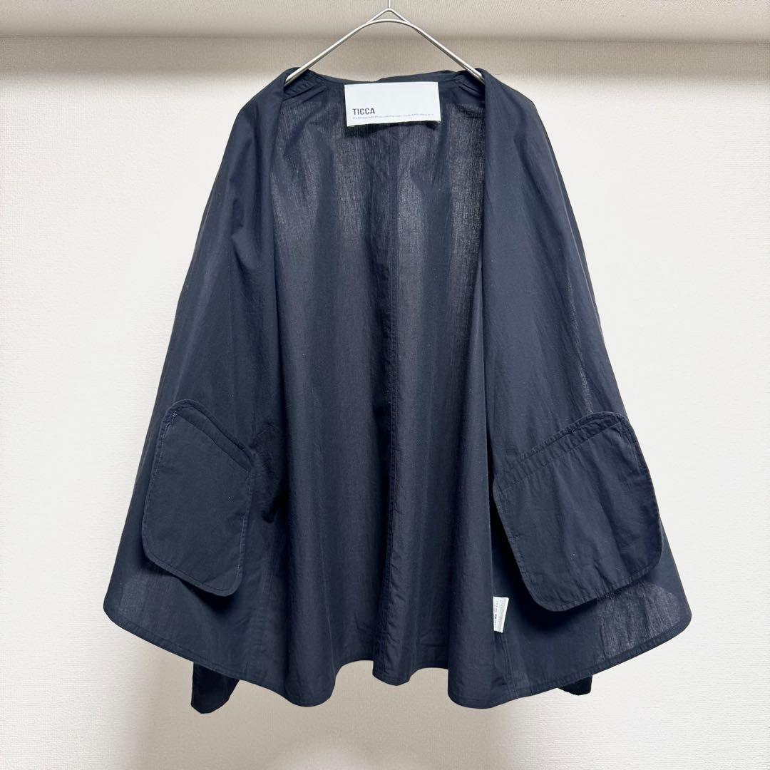 TICCA ティッカ コットン ハーブ シャツ ジャケット 黒 フリーサイズ
