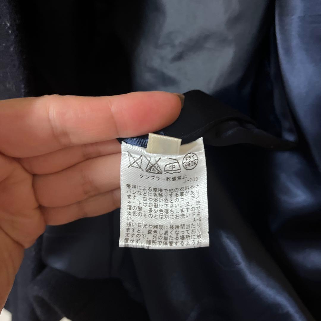 ネイビー ウールロングコート サイズ38 ロペ　ROPE ライナー付き