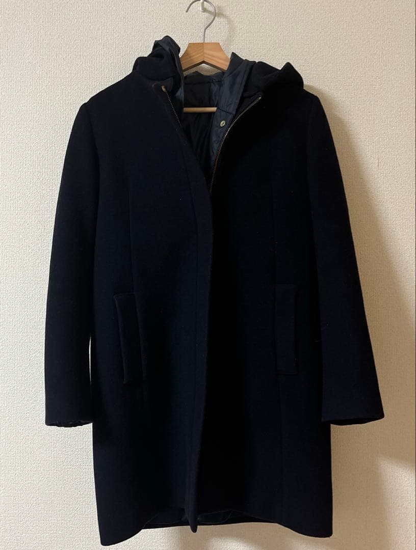 ネイビー ウールロングコート サイズ38 ロペ　ROPE ライナー付き