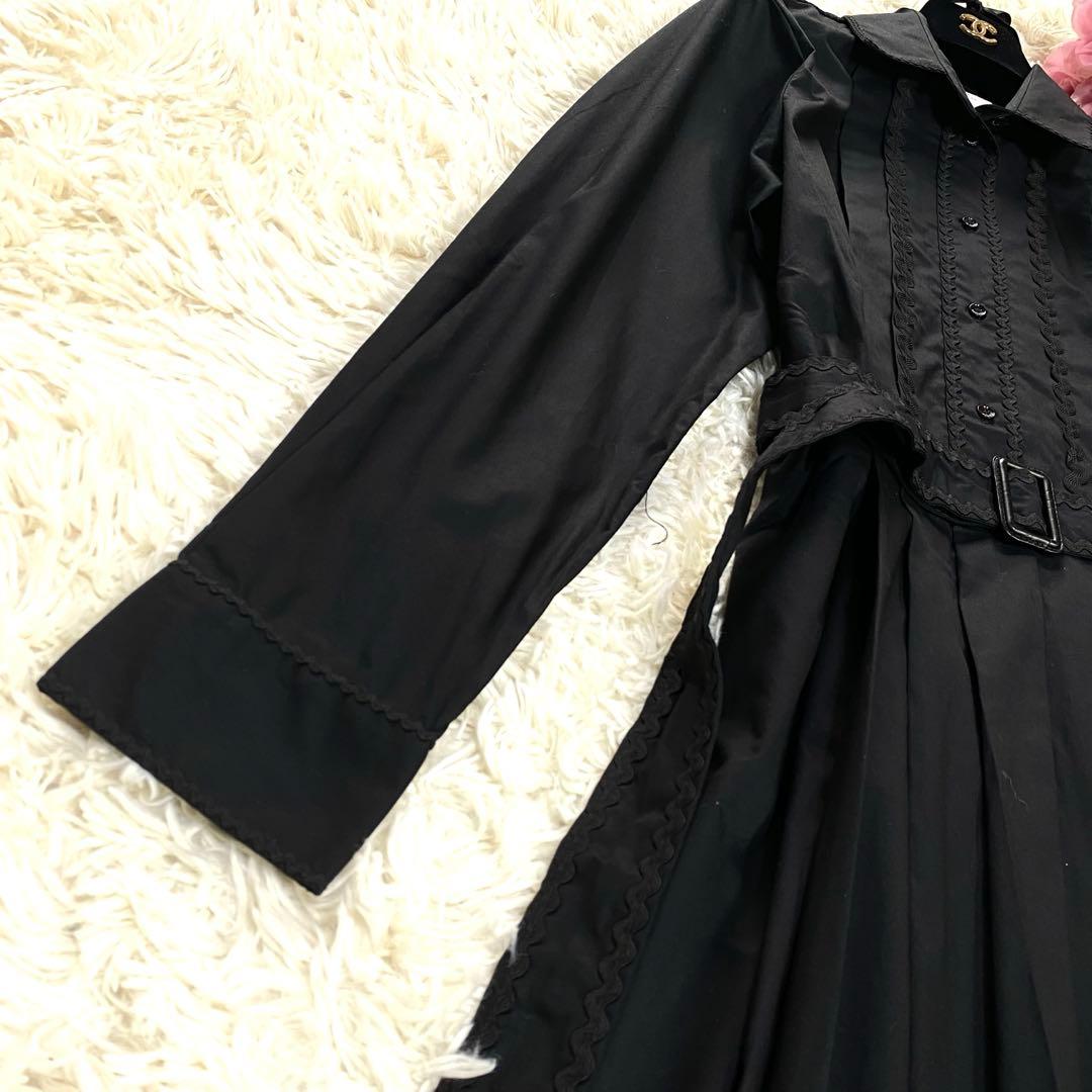 ビ*︎様 美品 Max Mara近年モデル マキシ シャツワンピース ブラック