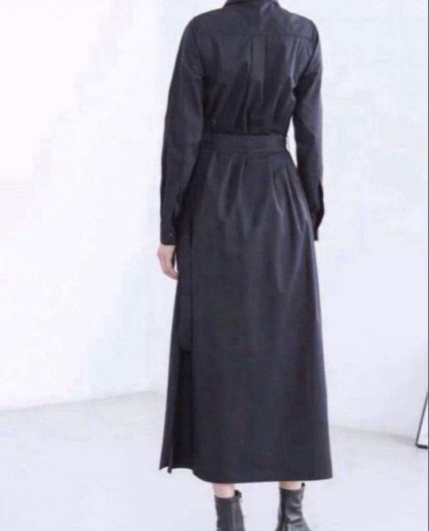 ビ*︎様 美品 Max Mara近年モデル マキシ シャツワンピース ブラック