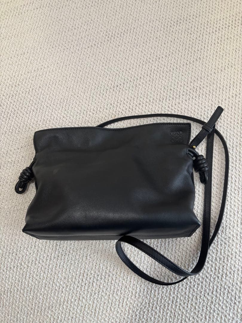 LOEWE フラメンコミニ　クラッチバッグ　ブラック　ナパカーフレザー