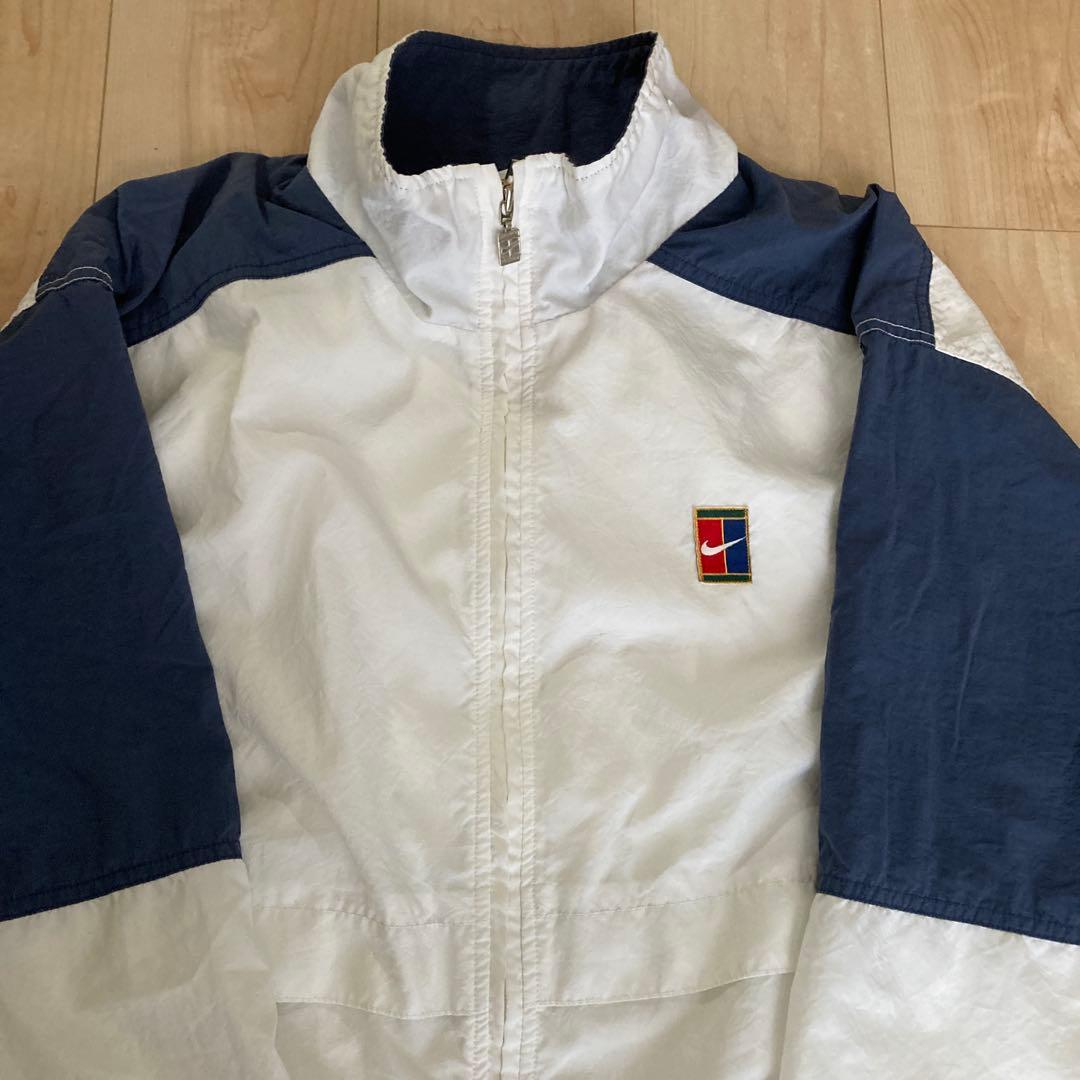 激レア90s 銀ダクNIKEテニスロゴナイロンジャケット ウィンドブレカーL
