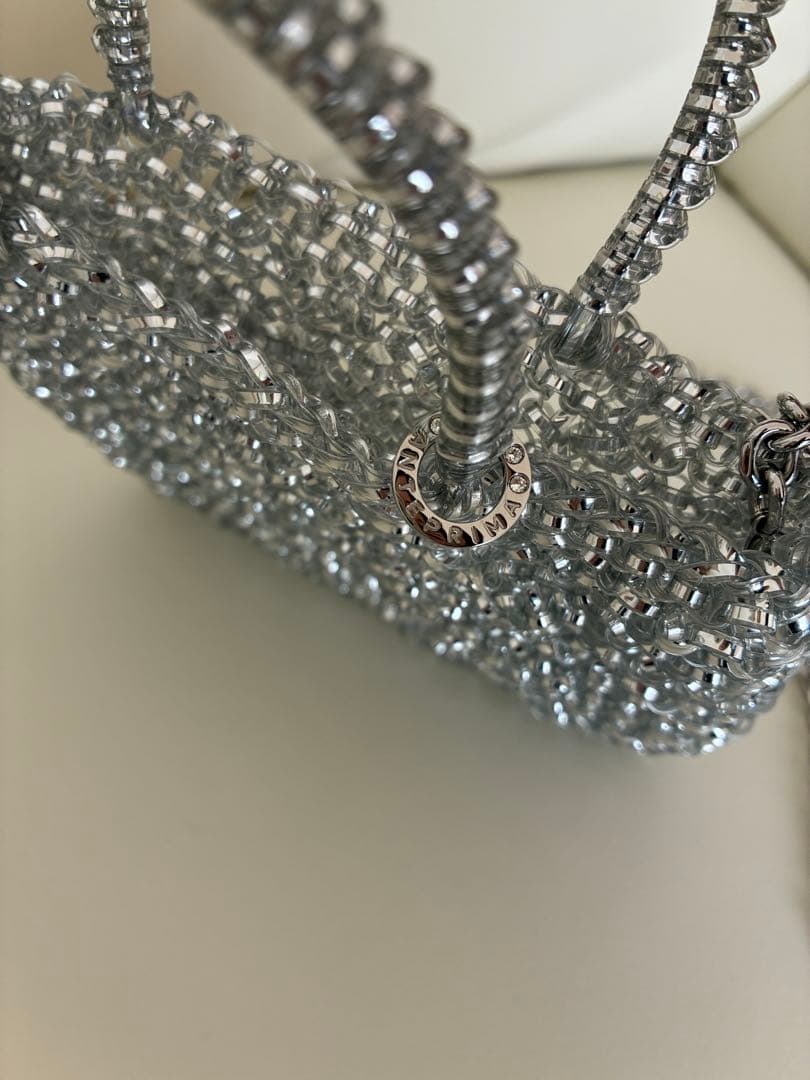 【極美品】ANTEPRIMA シルバー ビーズショルダーバッグ