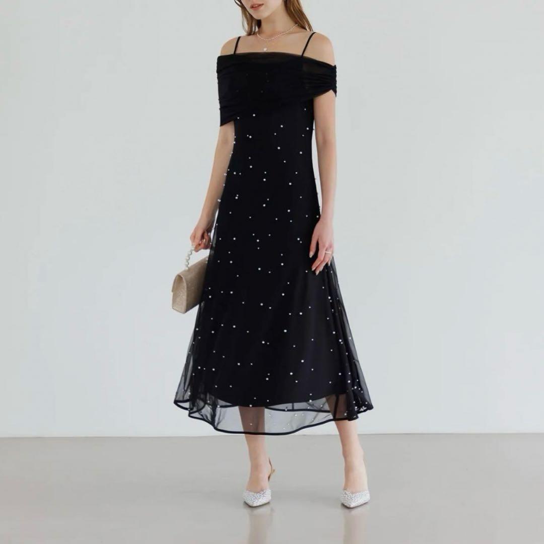 【新品未使用】2WAYチュールトップスパールAラインワンピースドレス　LEJA