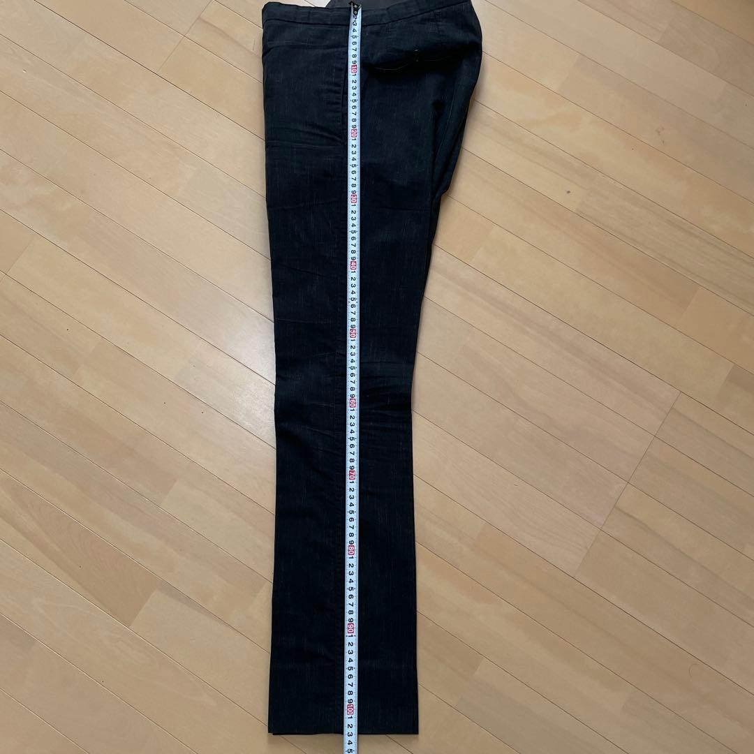 キャロルクリスチャンポエル　コットンスラックス　かすりストライプ　ダークグレー