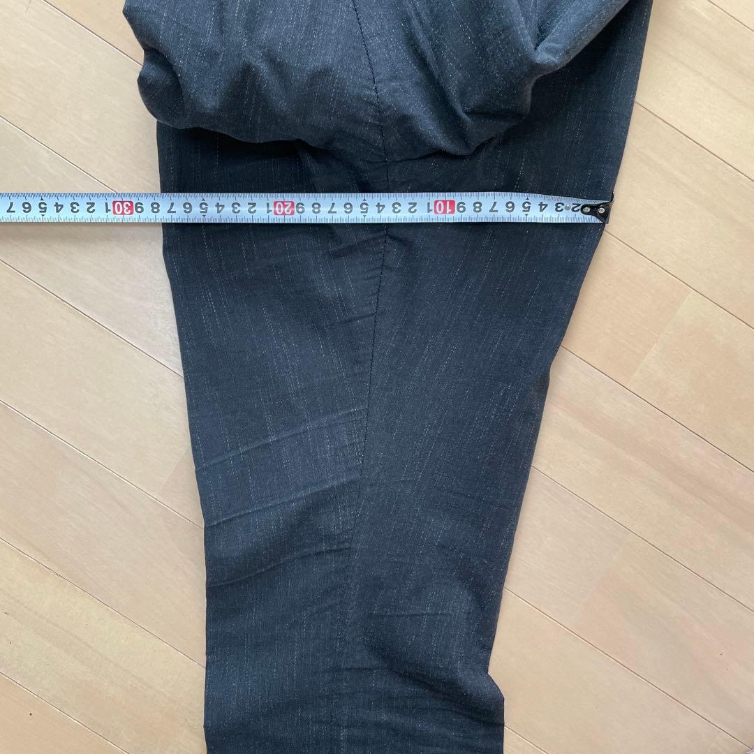 キャロルクリスチャンポエル　コットンスラックス　かすりストライプ　ダークグレー