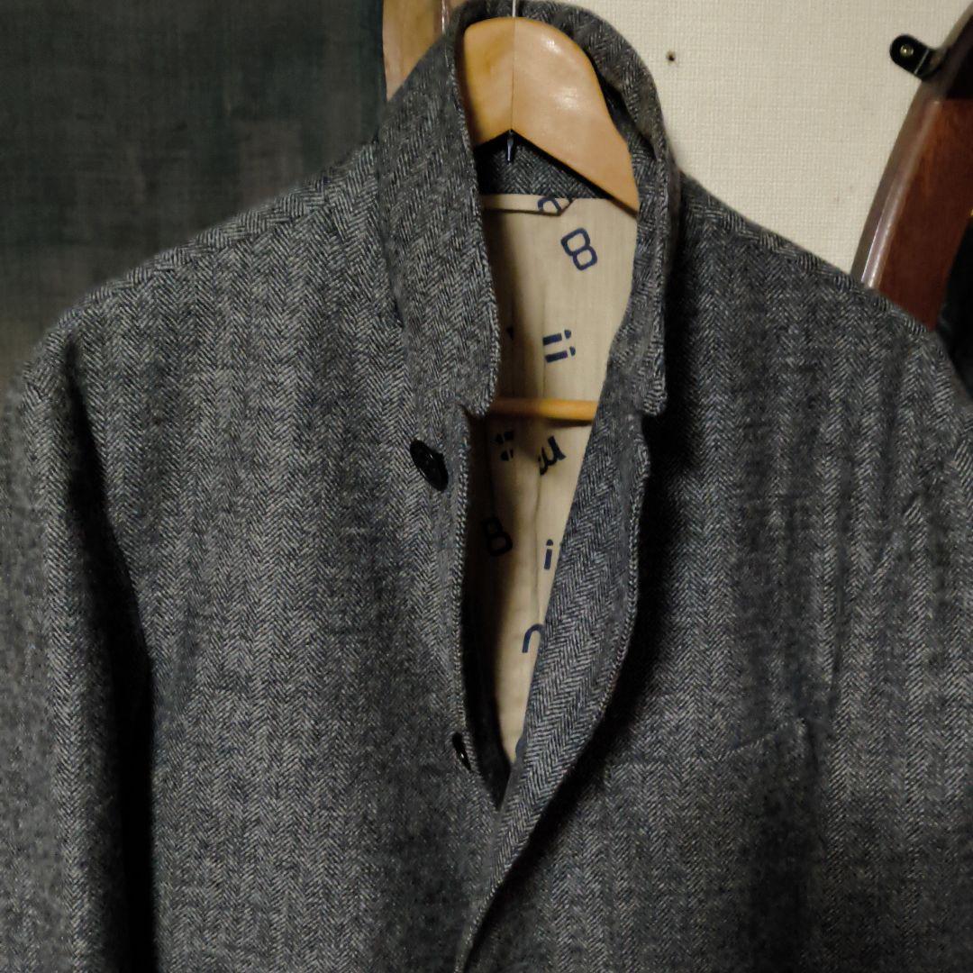 45rpm テーラードジャケット ウール ヘリンボーン グレー サイズ5 メンズ