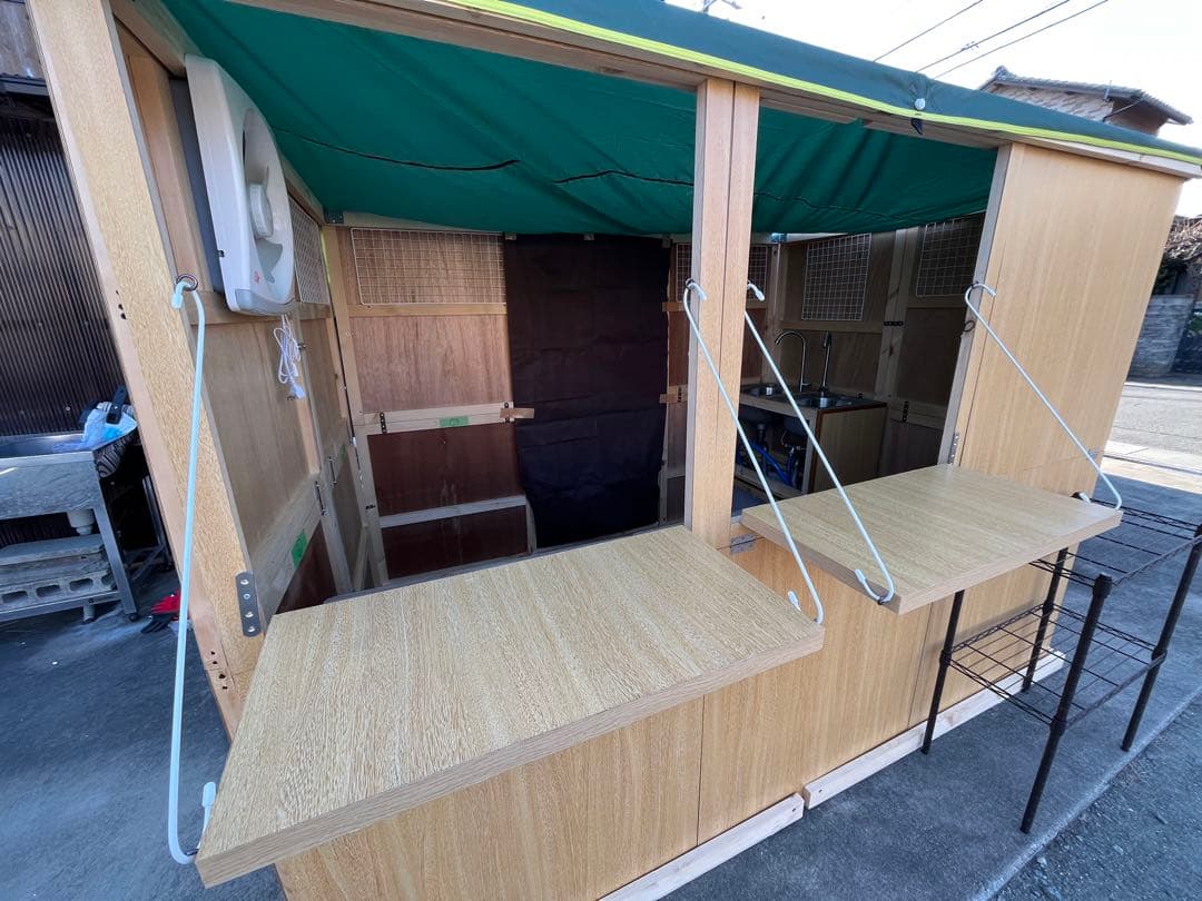 持ち家の庭などに出店出来る！マルシェも！組み立て簡単！移動式屋台店舗　即営業可能