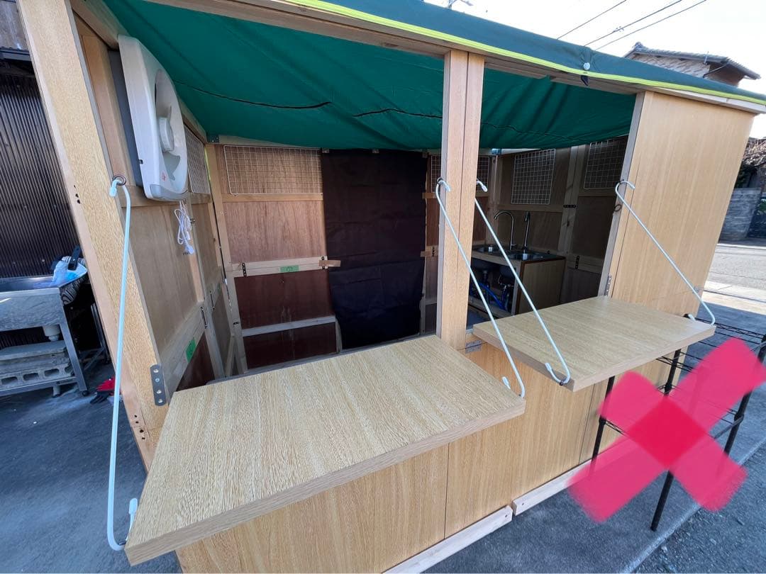 持ち家の庭などに出店出来る！マルシェも！組み立て簡単！移動式屋台店舗　即営業可能