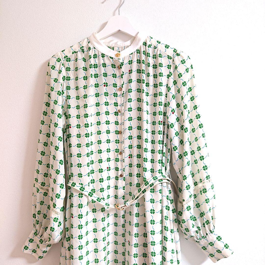 MUVEIL ミュベール クローバープリントワンピース 38 花柄