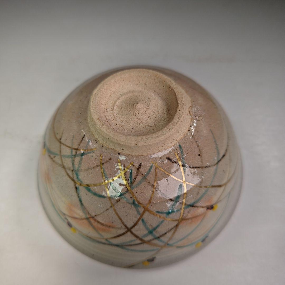 イ882 茶碗『橋本美峰造』『色絵　蛍　ホタル　平茶碗　共箱』茶道具　抹茶碗