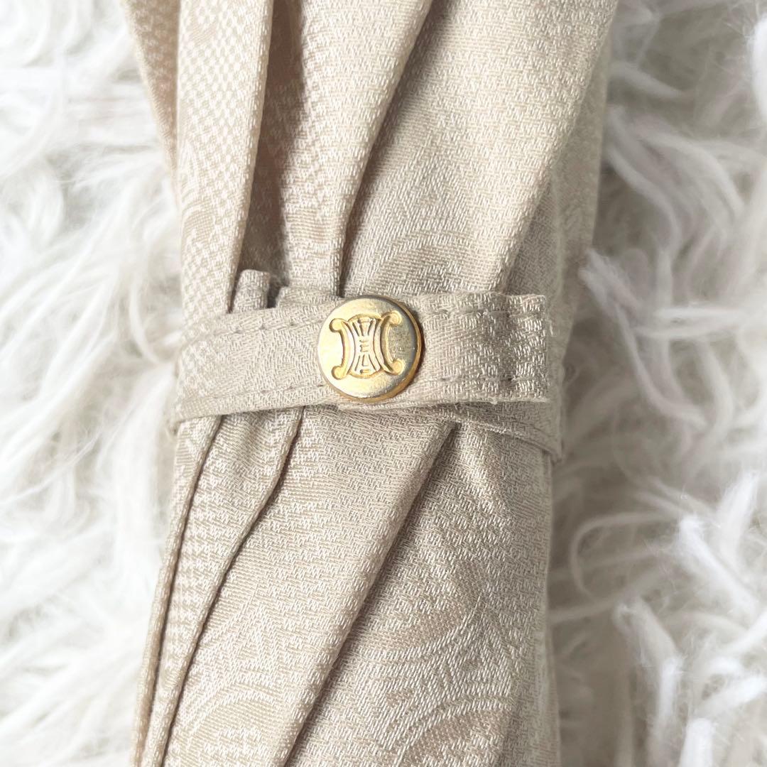 【eiko】CELINE セリーヌ 長傘 Cマカダム ブラゾン 伸縮