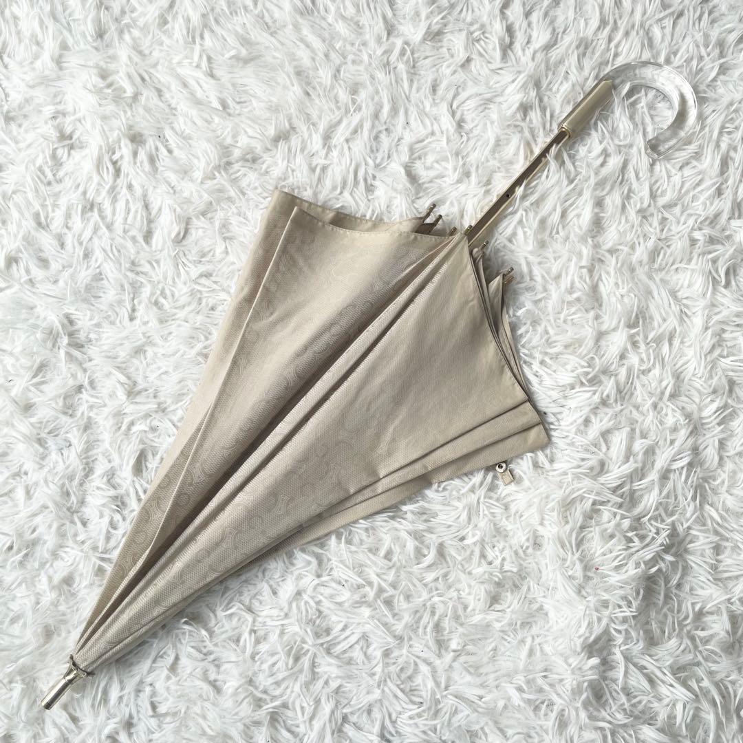 【eiko】CELINE セリーヌ 長傘 Cマカダム ブラゾン 伸縮