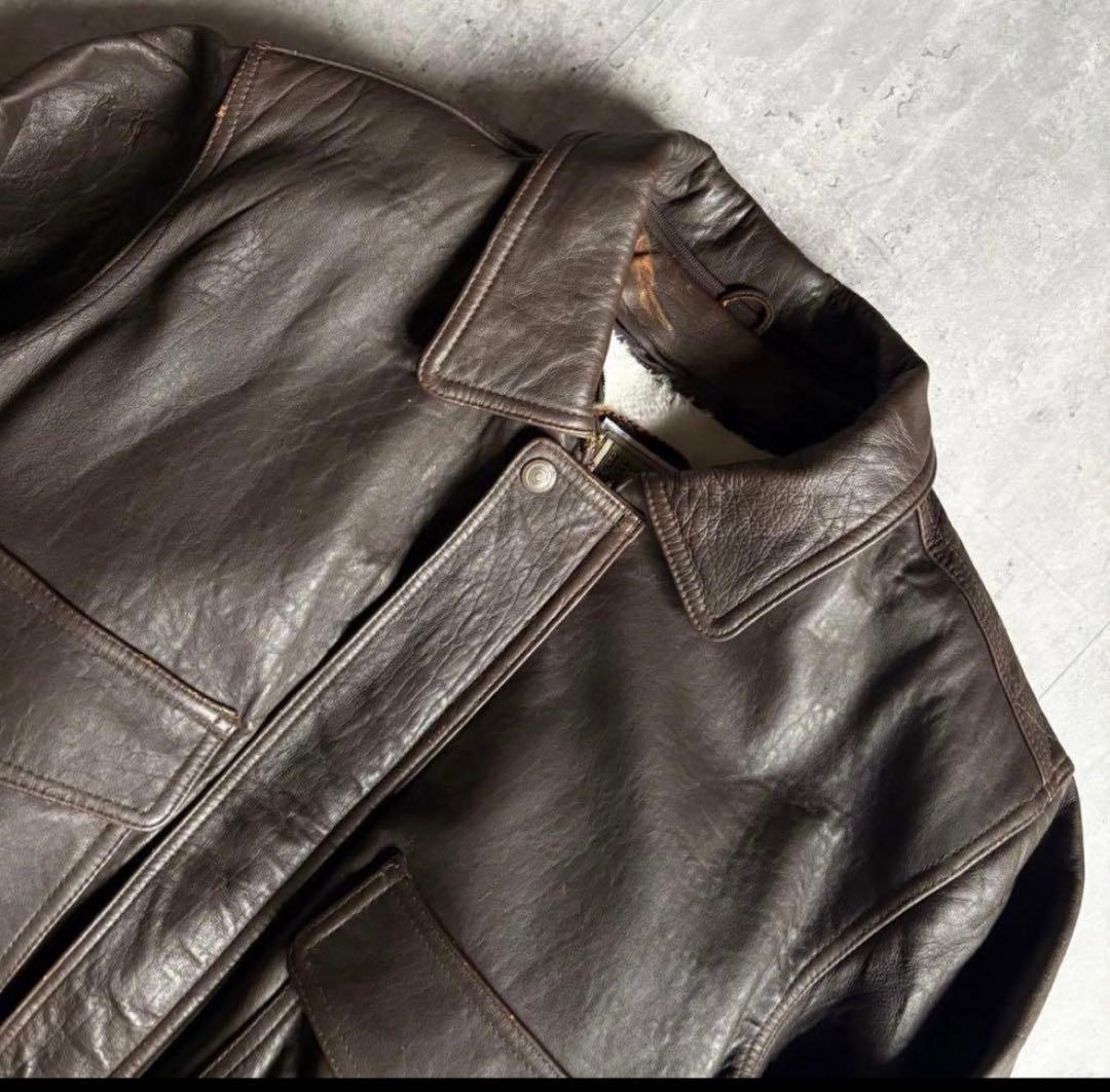 【90s vintage】A-2 フライトジャケット　ライナー　本革　短丈