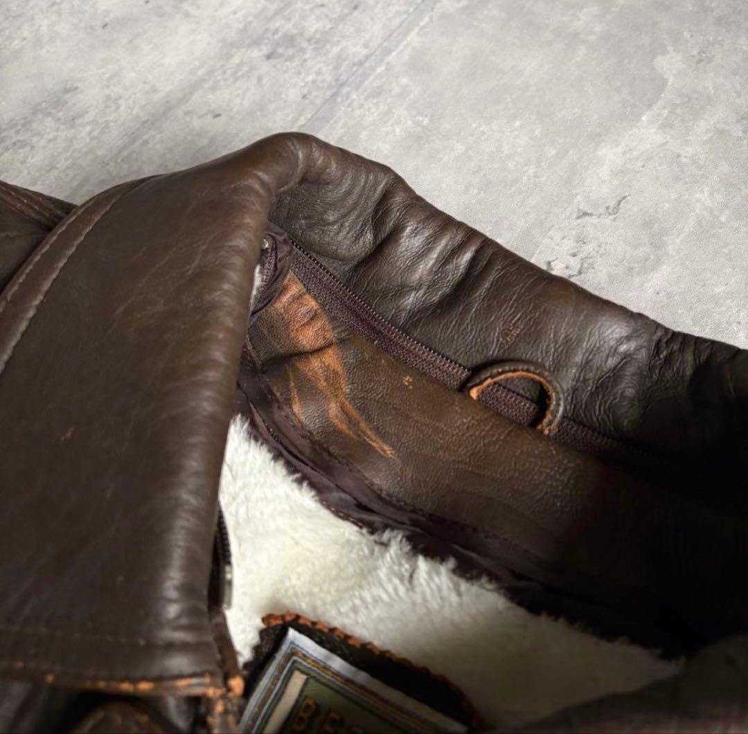 【90s vintage】A-2 フライトジャケット　ライナー　本革　短丈