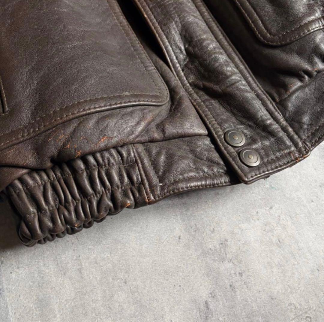 【90s vintage】A-2 フライトジャケット　ライナー　本革　短丈