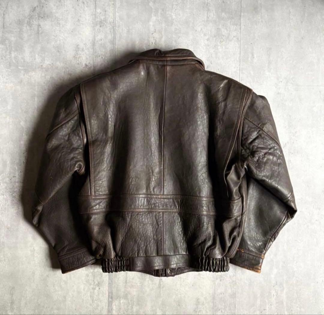 【90s vintage】A-2 フライトジャケット　ライナー　本革　短丈