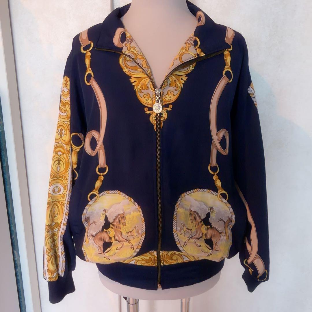 VERSACE ヴェルサーチ ジップアップジャケット ネイビー