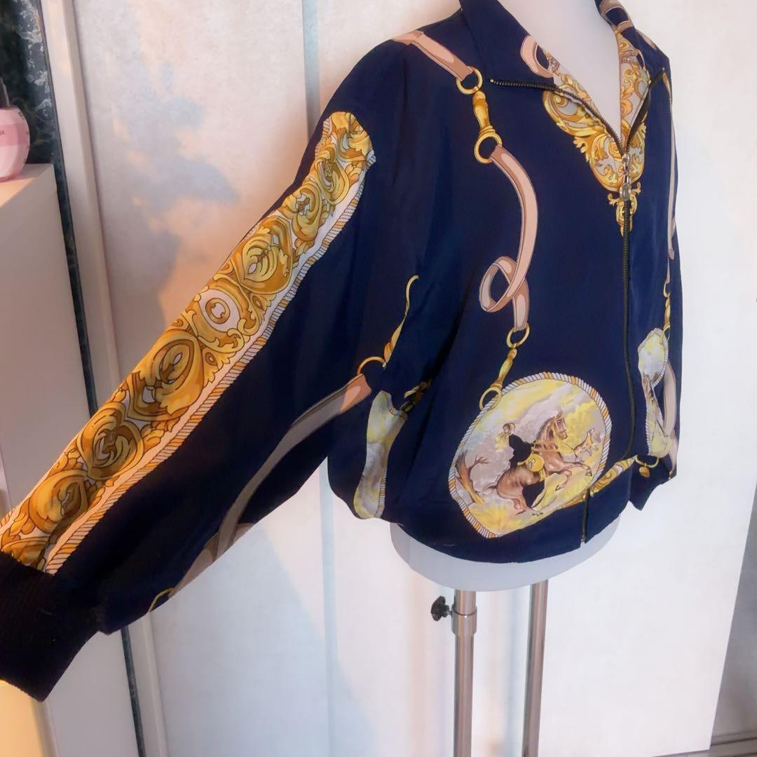 VERSACE ヴェルサーチ ジップアップジャケット ネイビー