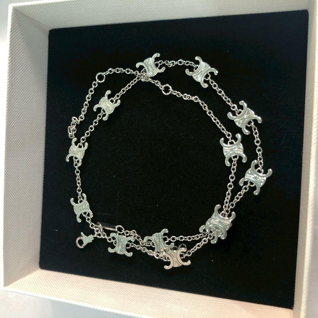 CELINE トリオンフ モチーフ チェーンネックレス シルバーカラー