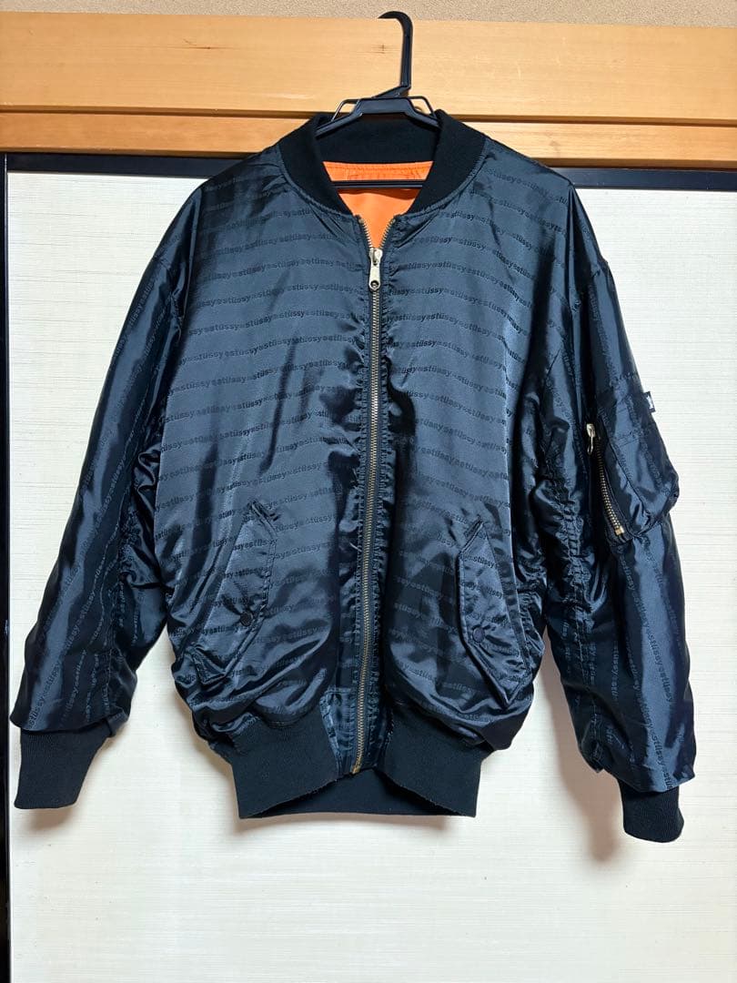 MA-1スタイル 黒 ナイロンジャケット