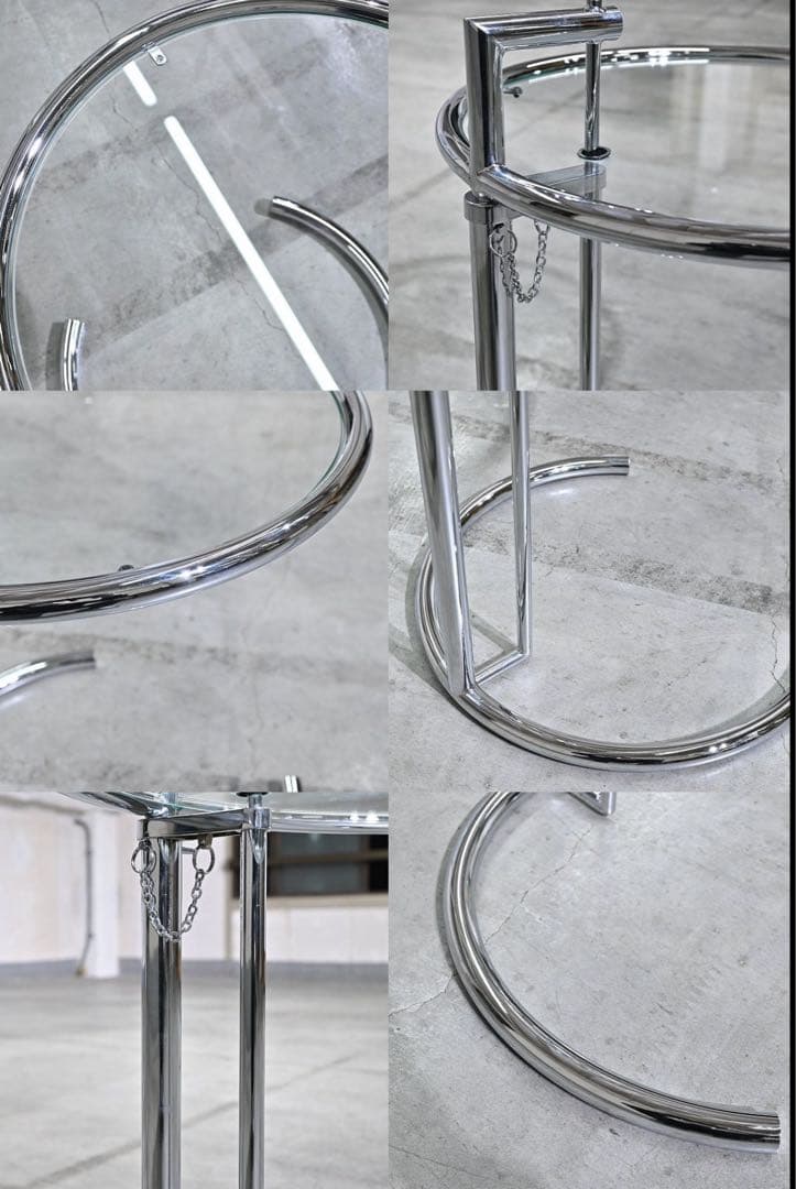 ★アイリーン・グレイ「アジャスタブルテーブル E1027」サイドテーブル