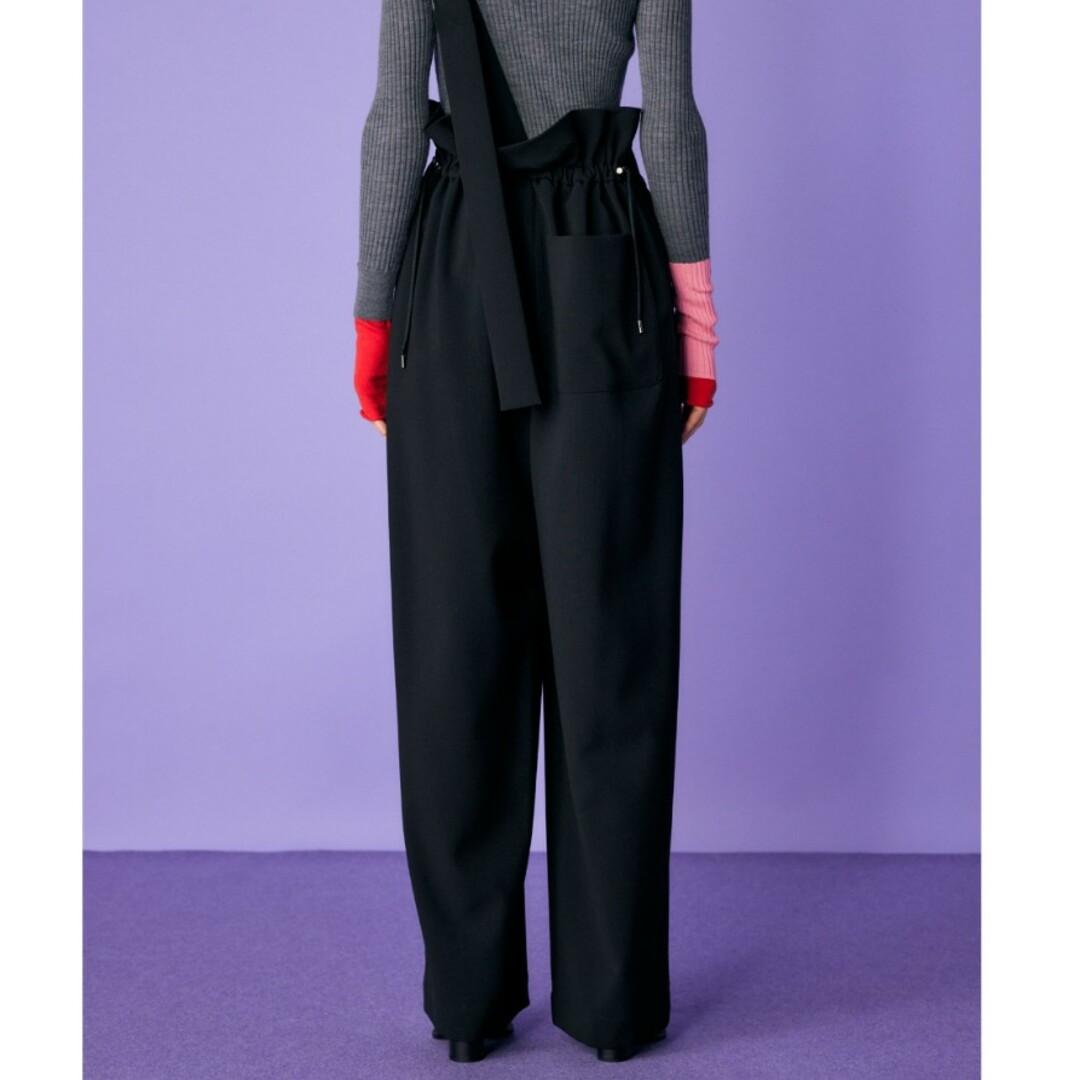 ENFOLD 黒 ONE-SHOULDER SARROUEL TROUSERS