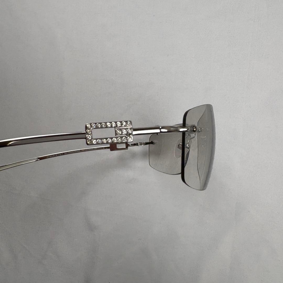 小物 GUCCI linestone rimless sunglasses