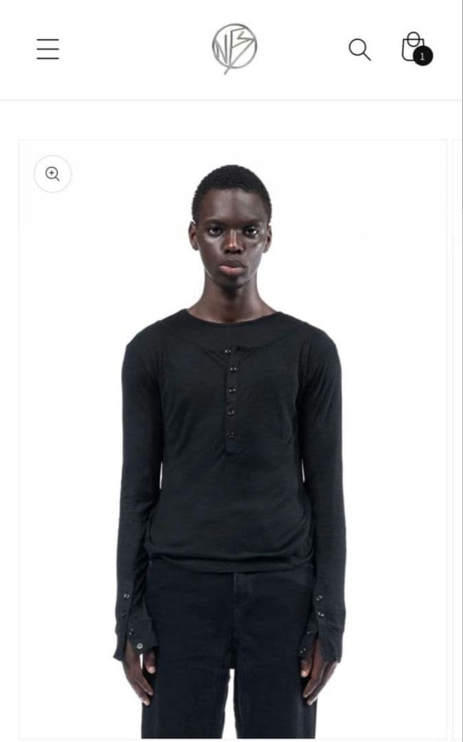 NO/FAITH STUDIOS ダブルレイヤードボタンロングスリーブシャツ